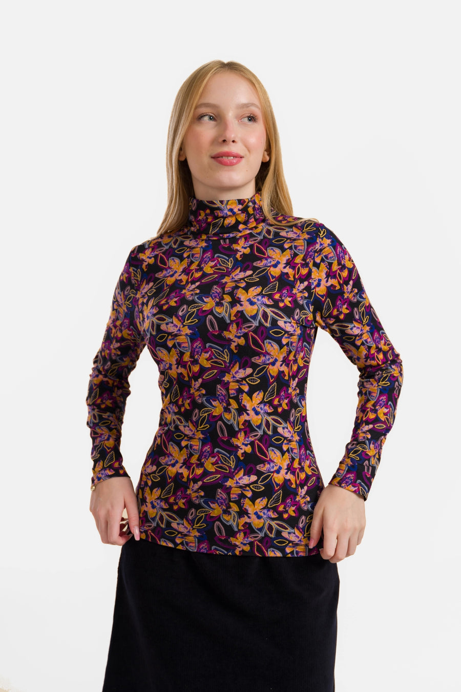 Ruby Top Ls | Heldere herfstbloemen