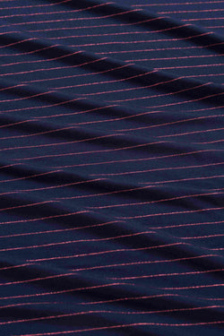 Ruby Top Ls | Strepen Blauw-Lurex Roségoud