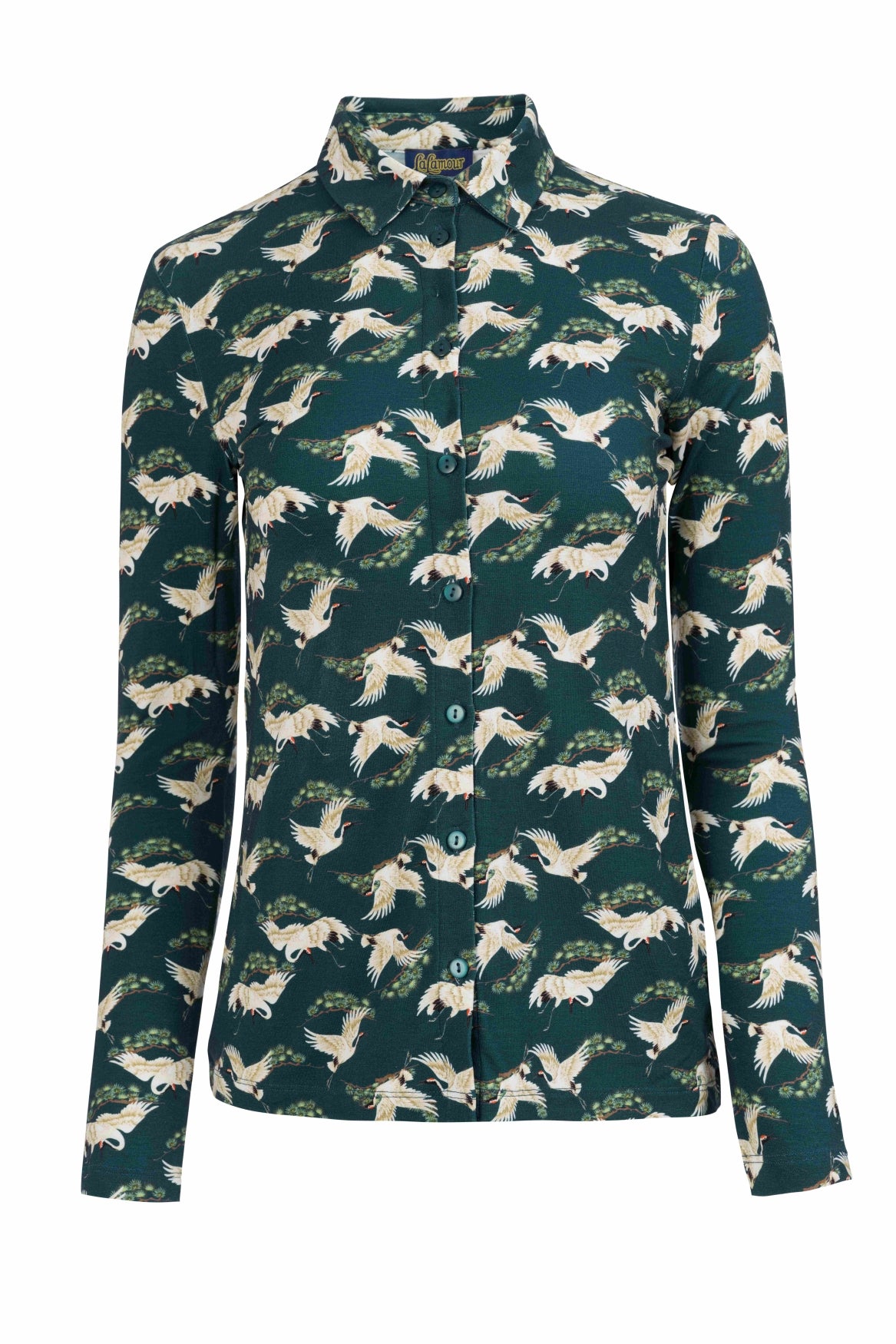Sill Blouse I Crane Dance Petrol