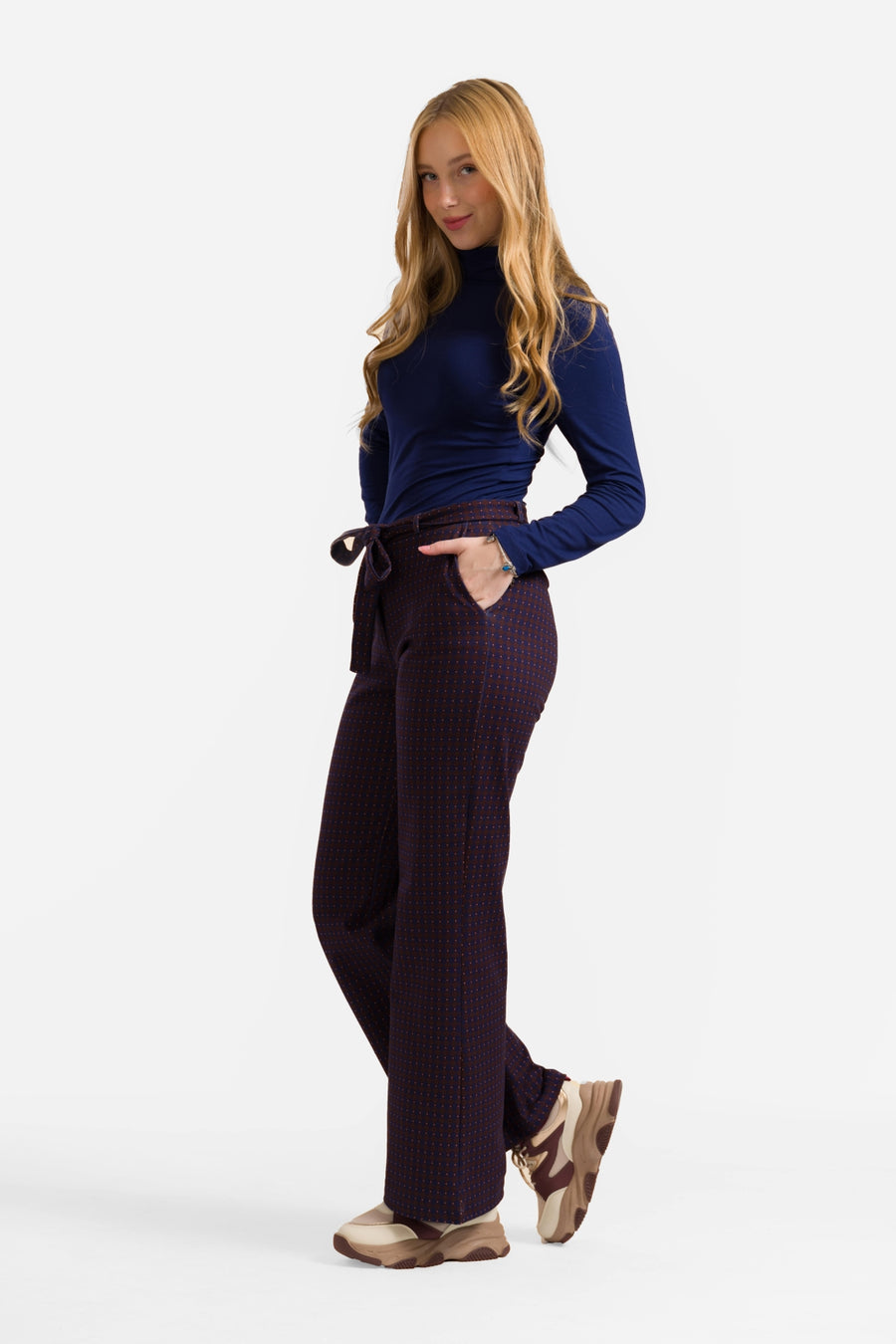 Sue Trousers | Chocolade vierkant