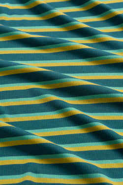 Suzy Top met lange mouwen | Deep Teal Stripes