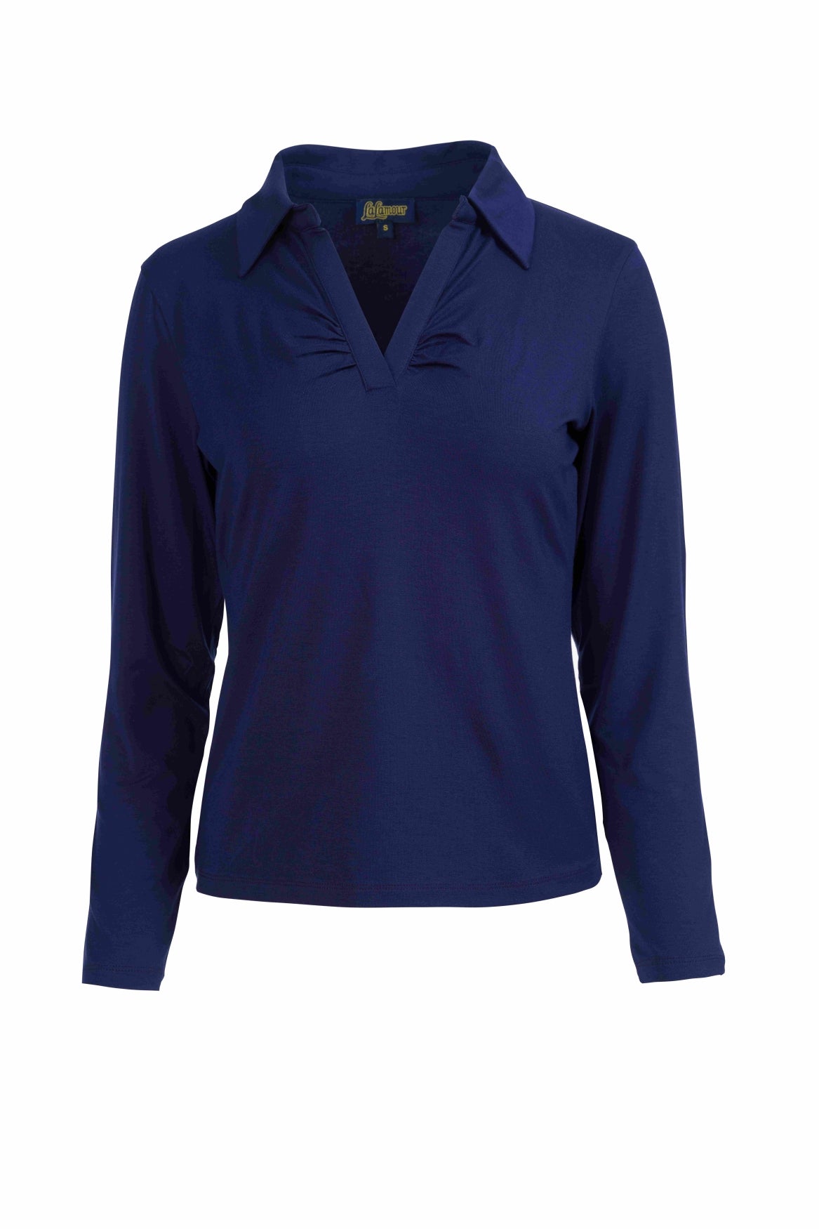 Suzy Top met lange mouwen | Ecovero effen blauw