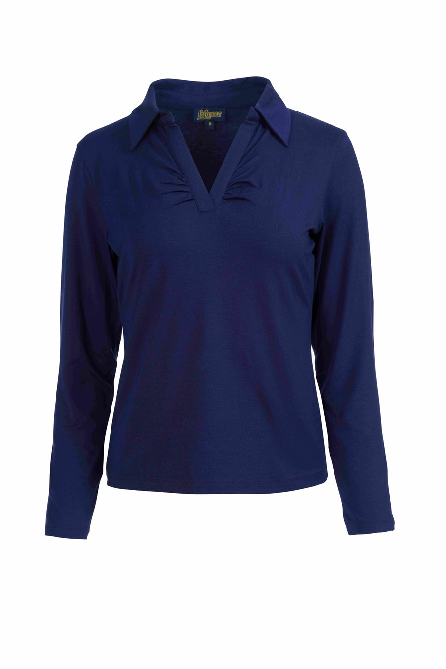 Suzy Top met lange mouwen | Ecovero effen blauw