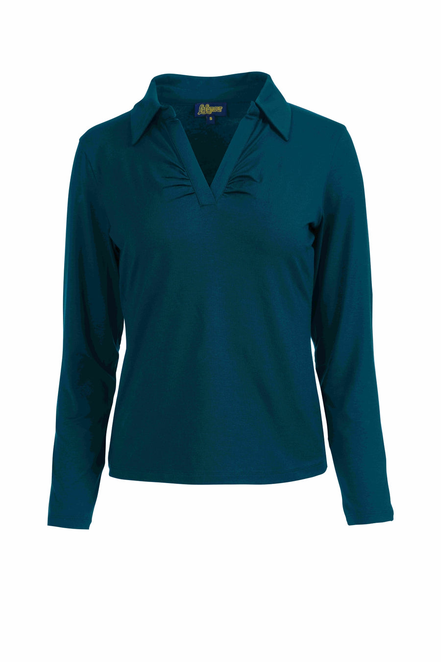 Suzy Top Lange Mouw | Ecovero Plain Petrol