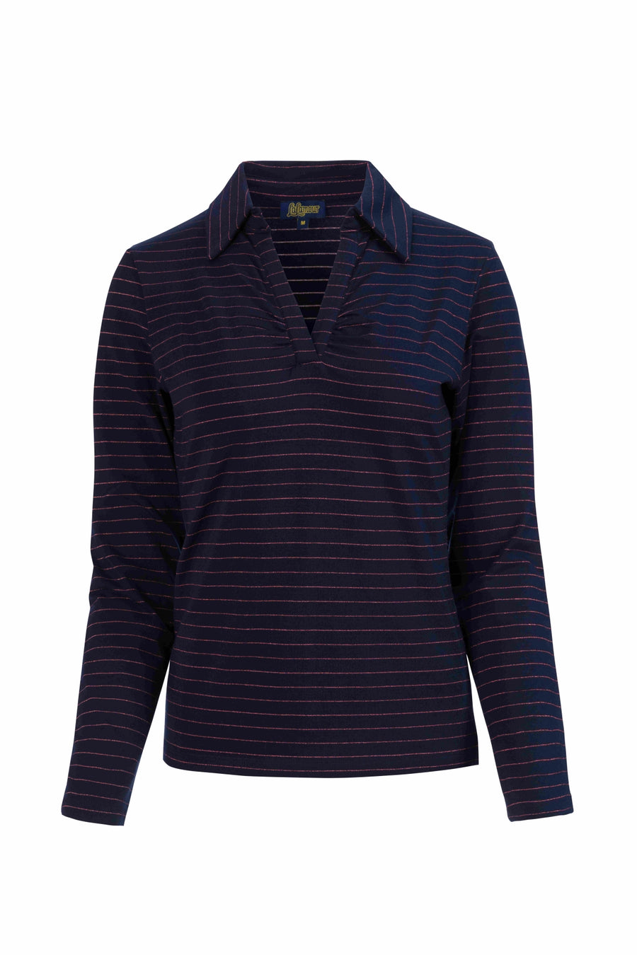 Suzy Top met lange mouwen | Strepen Blauw-Lurex Roségoud