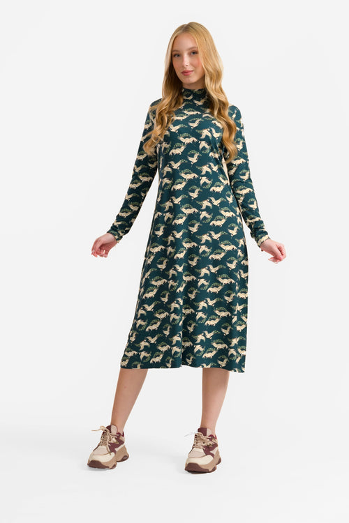 Wilow Dress | Crane Dance Petrol