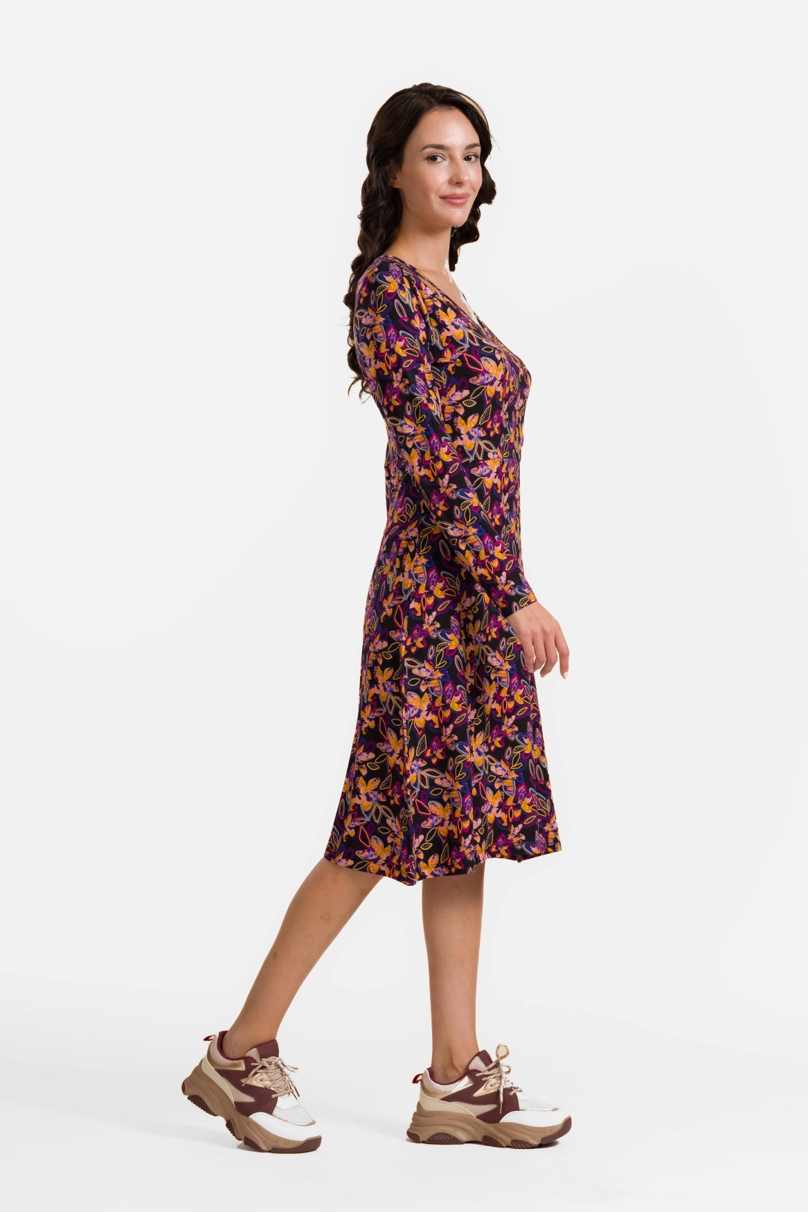 Chrissy Cross Jurk | Bright Autumn Flowers